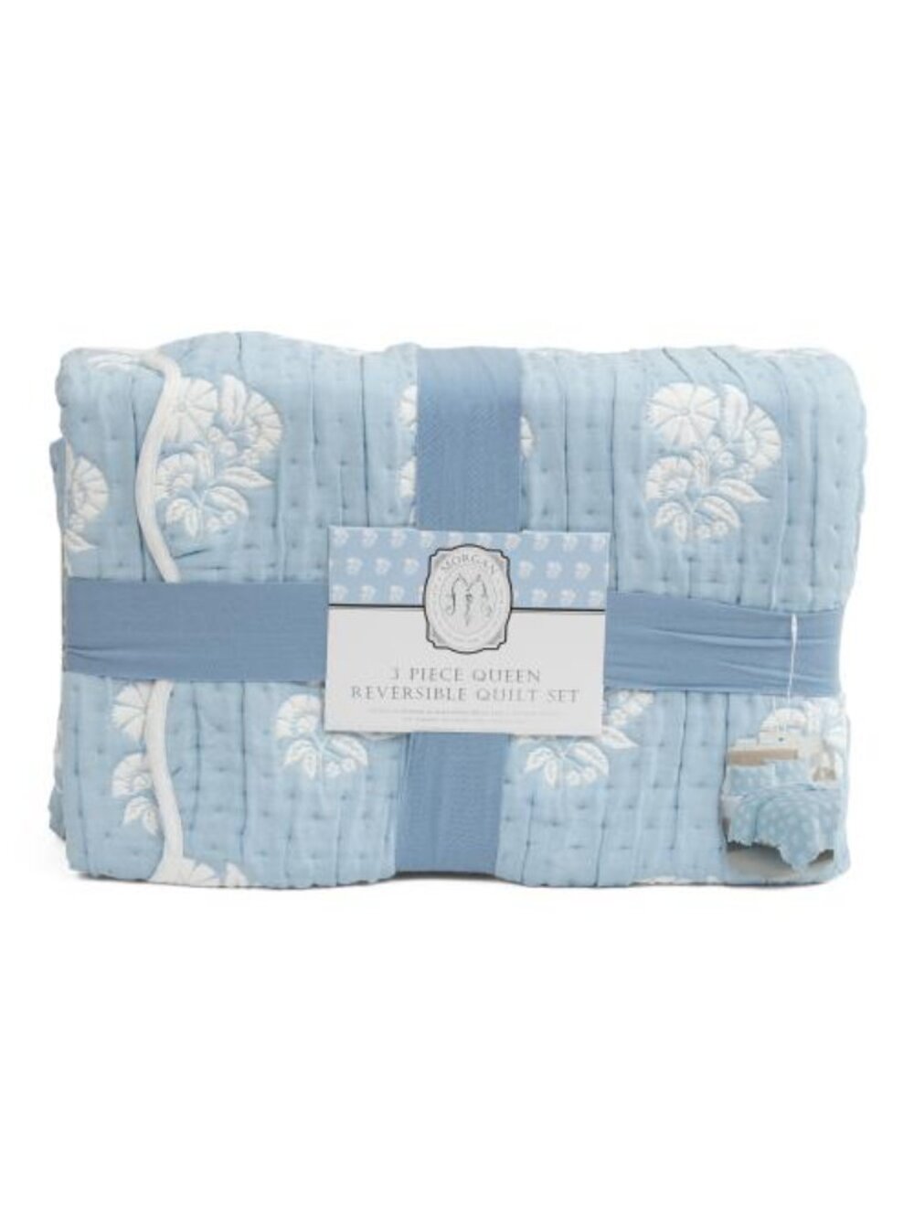 ENVOGUE Floral Scalloped Reversible Quilt Set